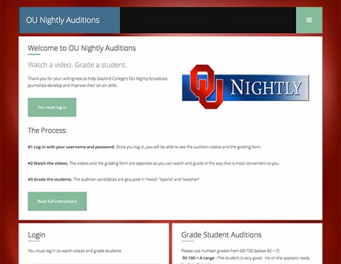 Oklahoma University Auditions website